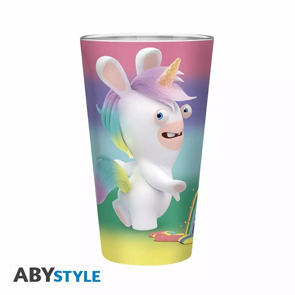 ABYstyle Lapins Cretins - Verre XXL 400 Ml - Arc En Ciel 2 ABYstyle Lapins Cretins - Verre XXL 400 Ml - Arc En Ciel – Image 2