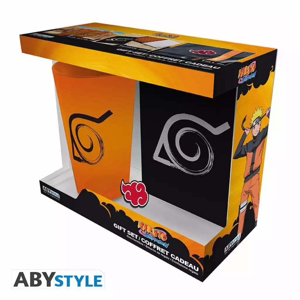 ABYstyle Naruto - Naruto Shippuden - Coffret Cadeau - Verre XXL + Pin S + Notebook - Konoha 1 ABYstyle Naruto - Naruto Shippuden - Coffret Cadeau - Verre XXL + Pin S + Notebook - Konoha