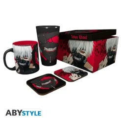 ABYstyle TOKYO GHOUL Coffret Cadeau Verre + Mug + 2 Dessous De Verre Ken