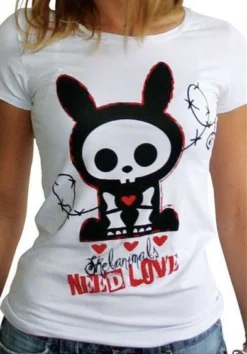 ABYstyle Skelanimals - T-shirt Jack Need Love Femme White Basic (l)